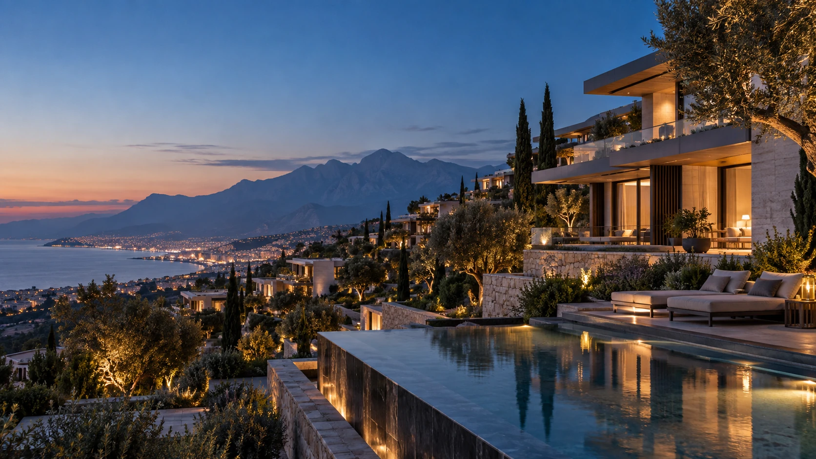 Antalya manzarasında doğayla bütünleşen seçkin bir Wow İnşaat yaşam projesi